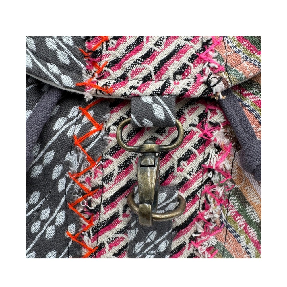 Demdaco Patchwork Backpack Adjustable Strap Boho … - image 9